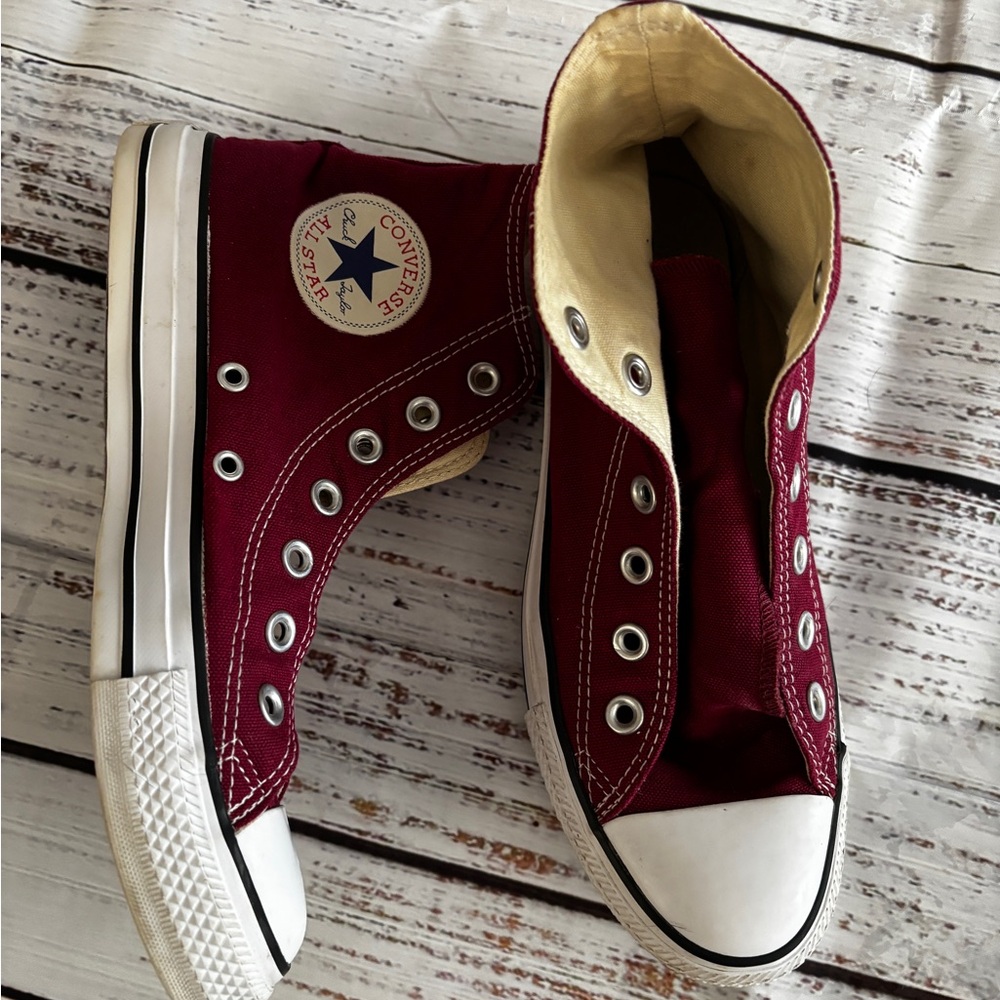 Converse All Star High Top Sneakers Burgandy